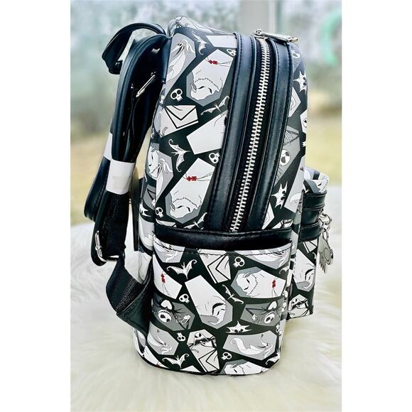 *NEW EXCLUSIVE* Loungefly Nightmare Before Christmas Coffin AOP Mini Backpack - Picture 6 of 10